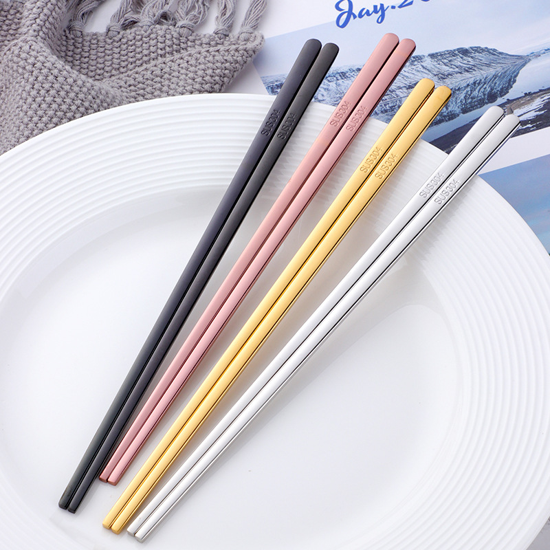 Title 4, 304 Stainless Steel Korean Flat Chopsticks Hous...