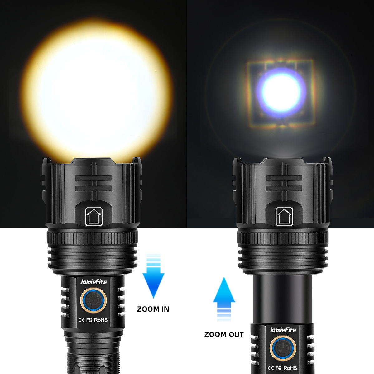 White Laser Spotlight Cave Exploration Adjustable Focal Length Flashlight - Image 6