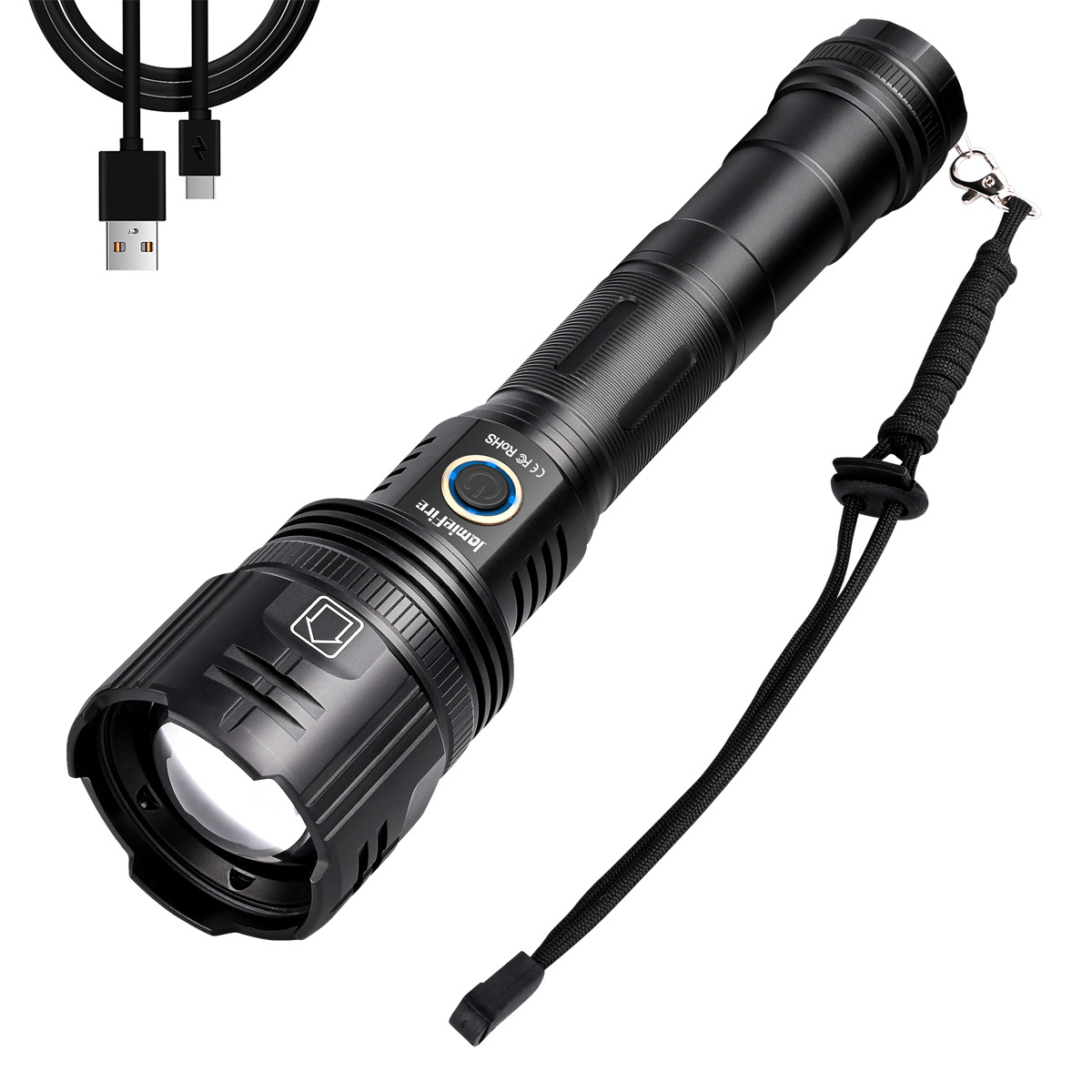 White Laser Spotlight Cave Exploration Adjustable Focal Length Flashlight - Image 3