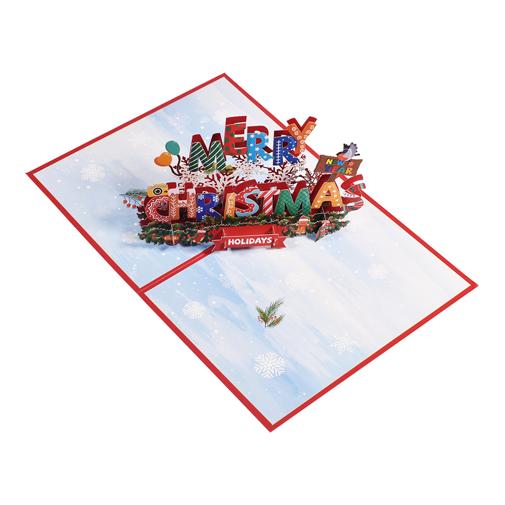 Holiday Greetings New Creative 3D Stereoscopic Greeting Cards