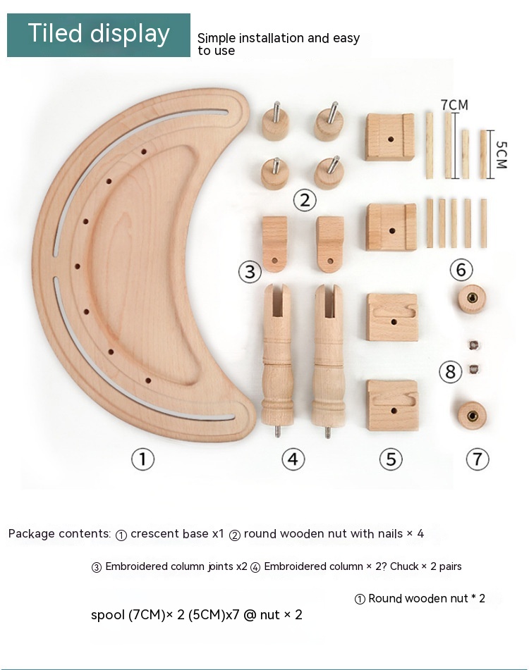 Adjustable Desktop Embroidery Frame - Beech Wood. Product Name: Moon Bay cross stitch embroidery frame Product color: wood color Product material: Beech Suitable scenario: suitable for any family scenario Product Weight: 980G. Product process: multiple po