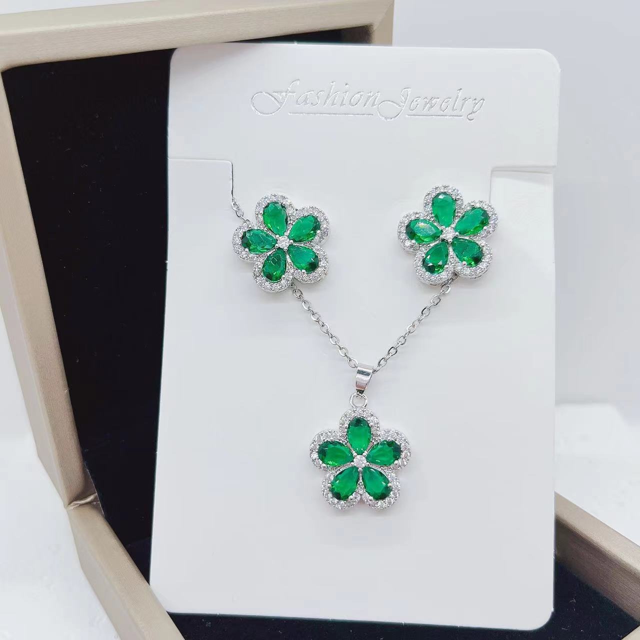 Title 7, Copper Inlaid Zircon Five Water Drops Flower Co...