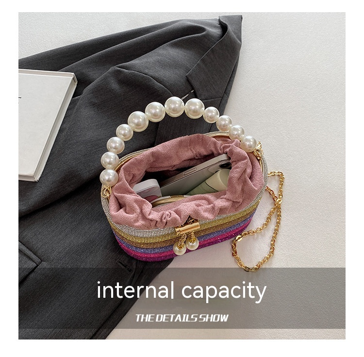 European And American Fashion One-shoulder Ins Women's Crossbody Classic Style Pearl Hand Dinner Bag — foto 5