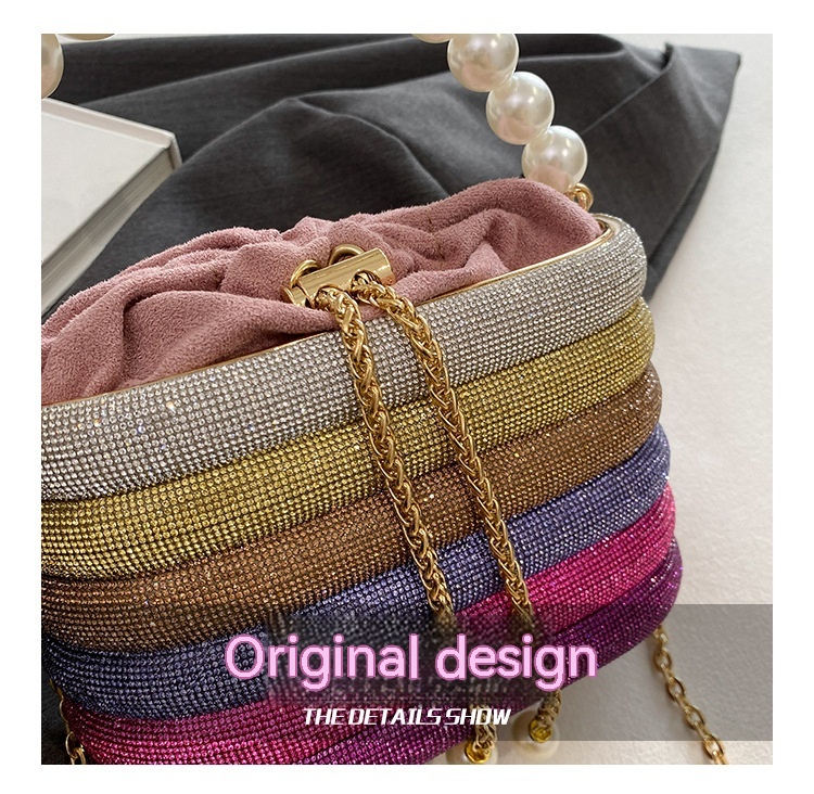 European And American Fashion One-shoulder Ins Women's Crossbody Classic Style Pearl Hand Dinner Bag — foto 6