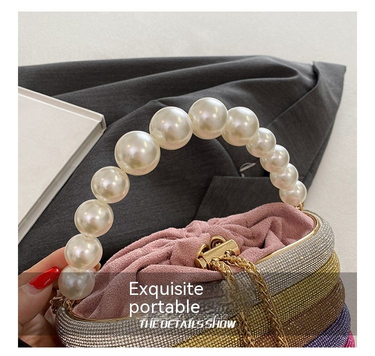 European And American Fashion One-shoulder Ins Women's Crossbody Classic Style Pearl Hand Dinner Bag — foto 14