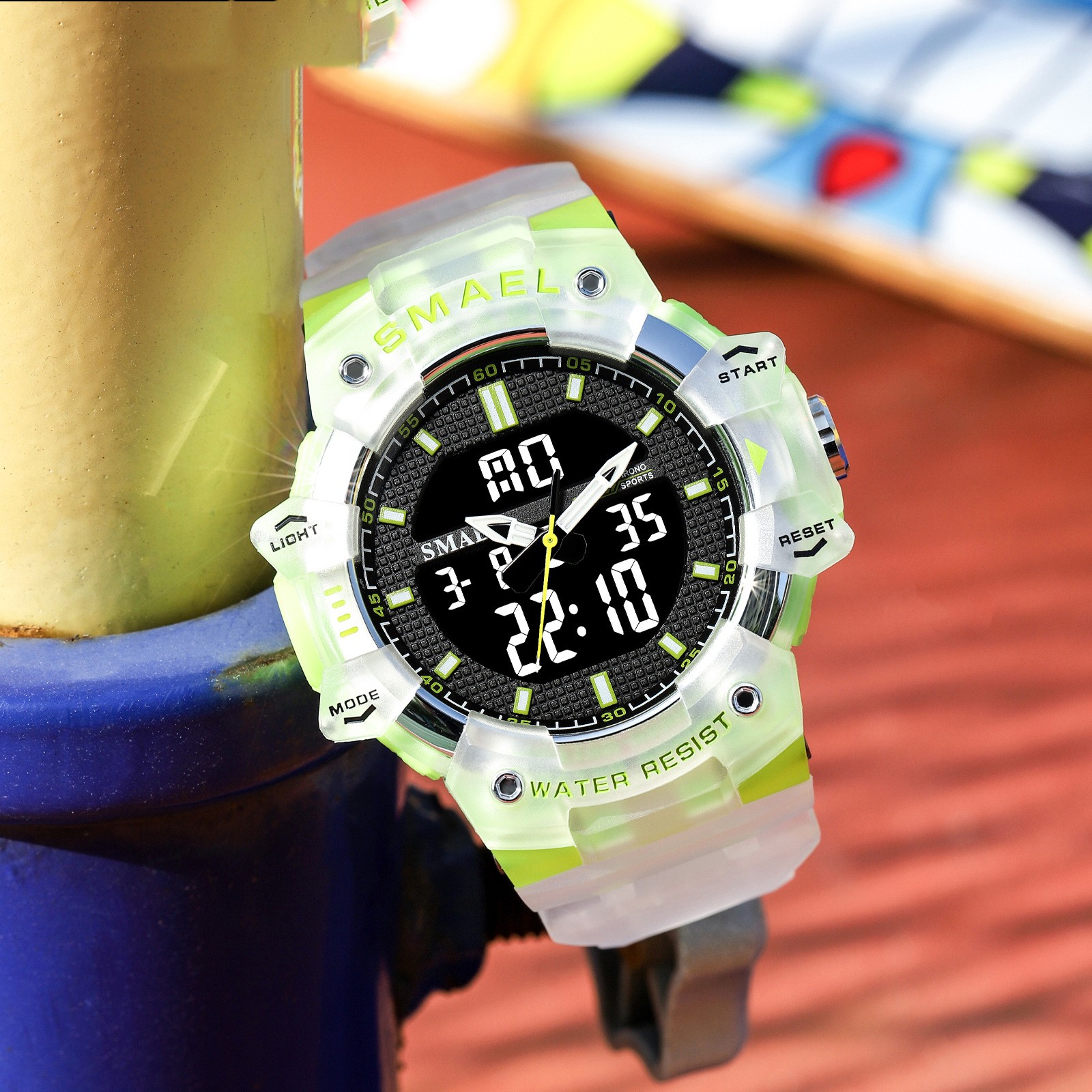 Waterproof Student Electronic Sports Watch in black and white