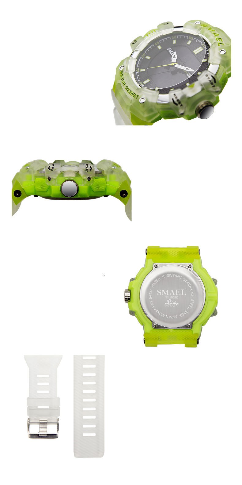 Waterproof Student Electronic Sports Watch in black orange