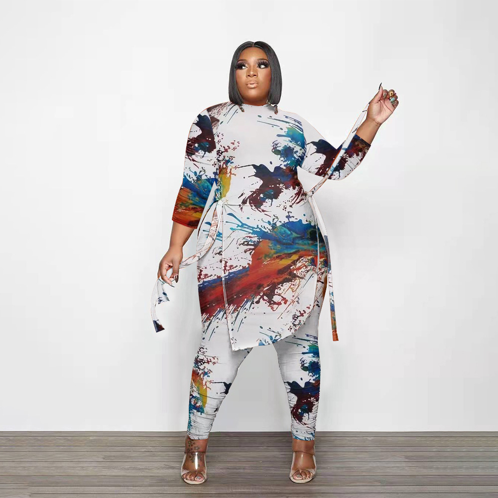 Women's Printed Brushed Two-piece Set