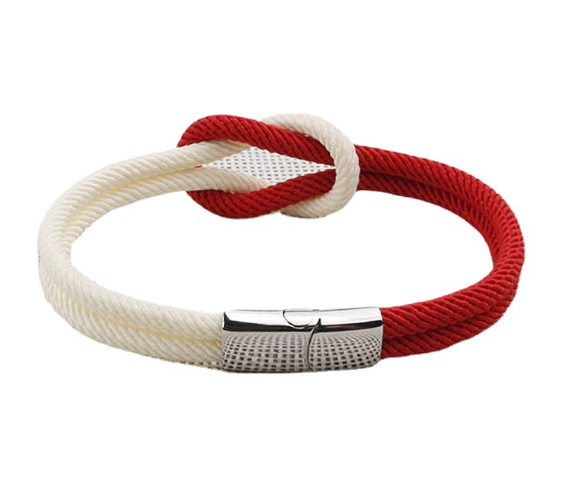 Minimalist Lucky Stainless Steel Adjustable Milan Rope Bracelet