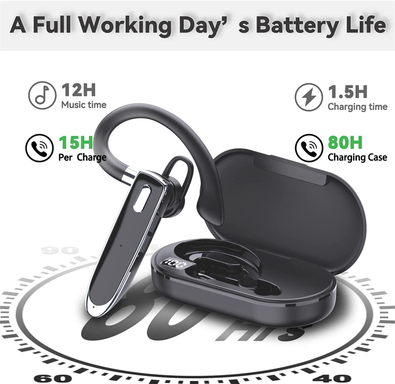 Wireless Bluetooth Headset Ear-mounted Digital Display Waterproof And Noise Reduction - Image 9