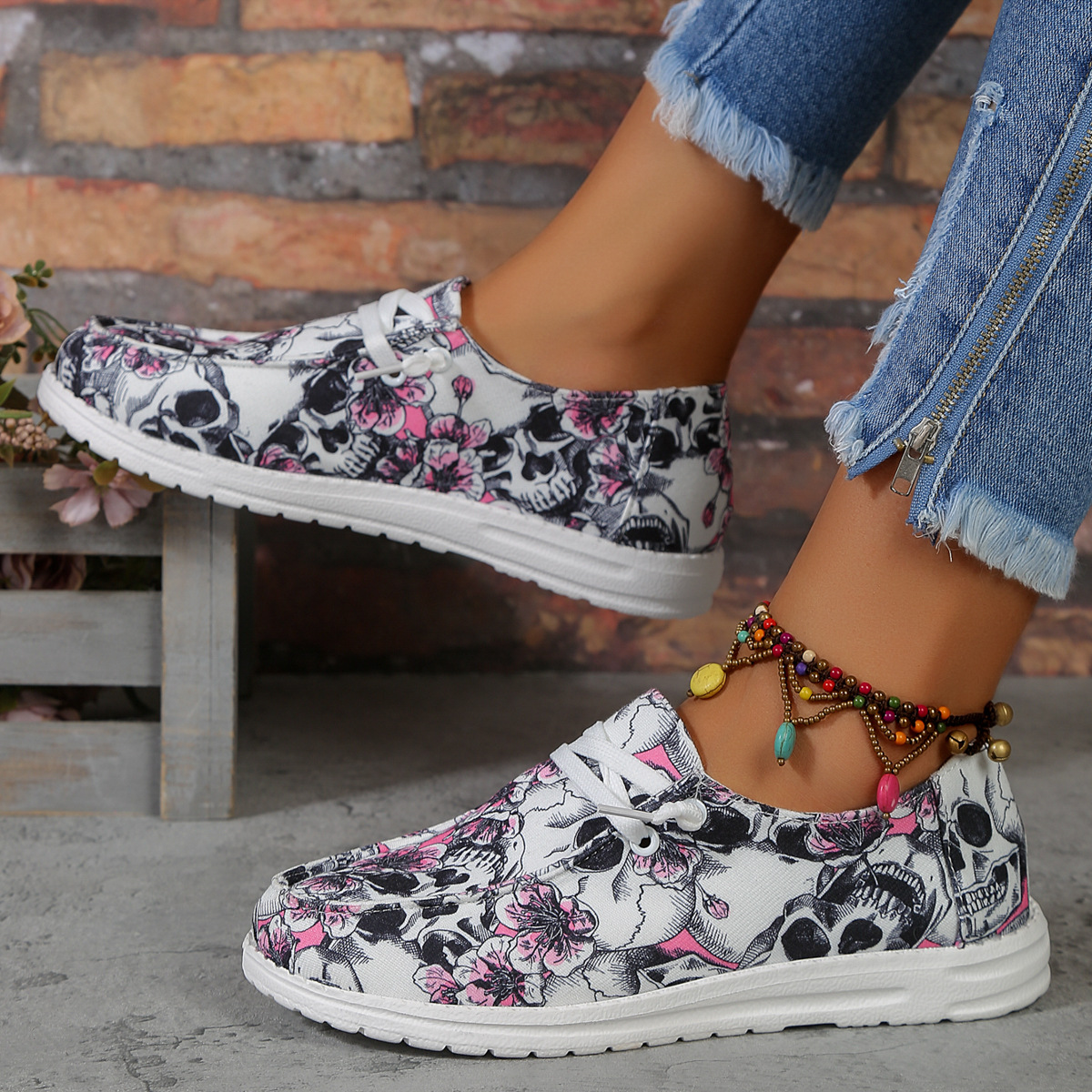 Women’s Leisure Thin Shoes Temu Elegant Flower Style Light And Comfortable