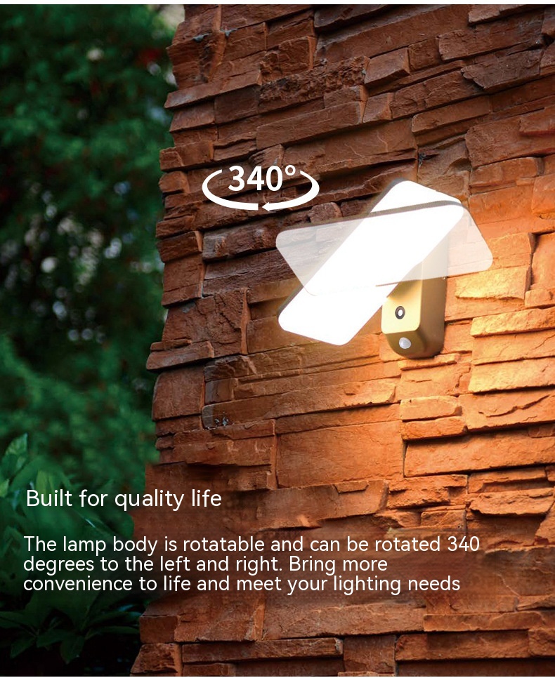 Nordic Solar Infrared Sensing Outdoor Waterproof Wall Lamp - Image 3