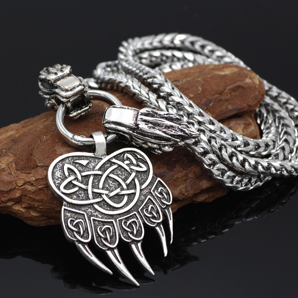 Title 1, Nordic Viking Guardian Totem Bear Claw Titanium...