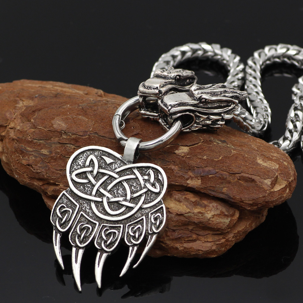 Title 2, Nordic Viking Guardian Totem Bear Claw Titanium...