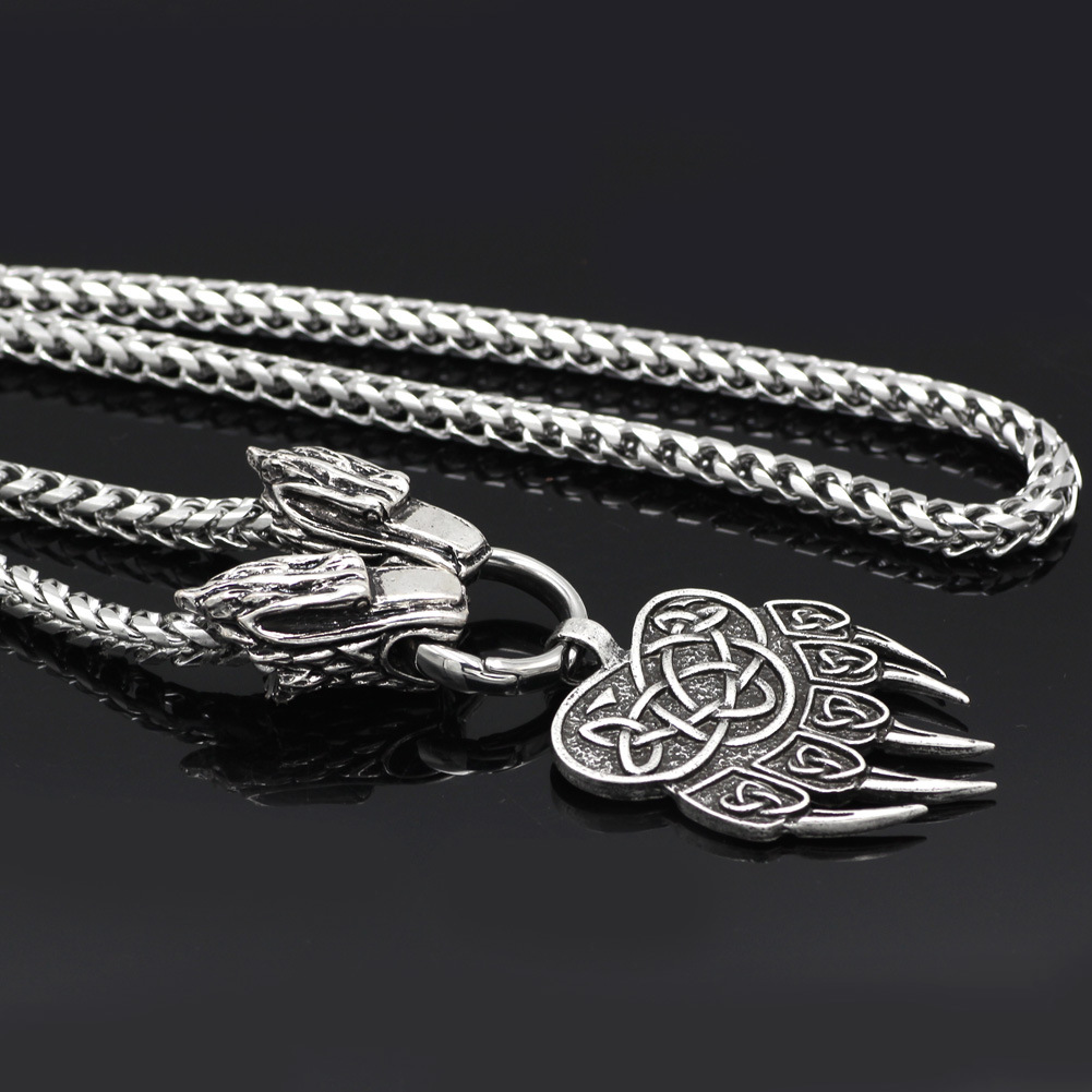 Title 4, Nordic Viking Guardian Totem Bear Claw Titanium...