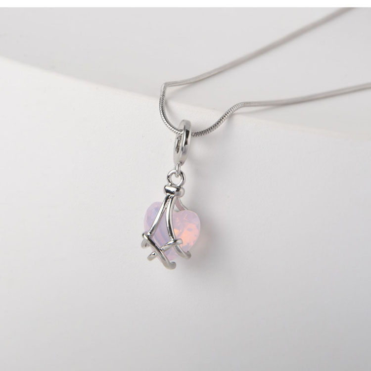Cute Lucky Necklace Crystal Love Pendant Diamond Castle Heart-shaped Titanium Clavicle Chain Female