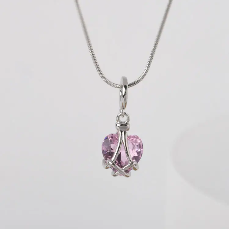 Cute Lucky Necklace Crystal Love Pendant Diamond Castle Heart-shaped Titanium Clavicle Chain Female