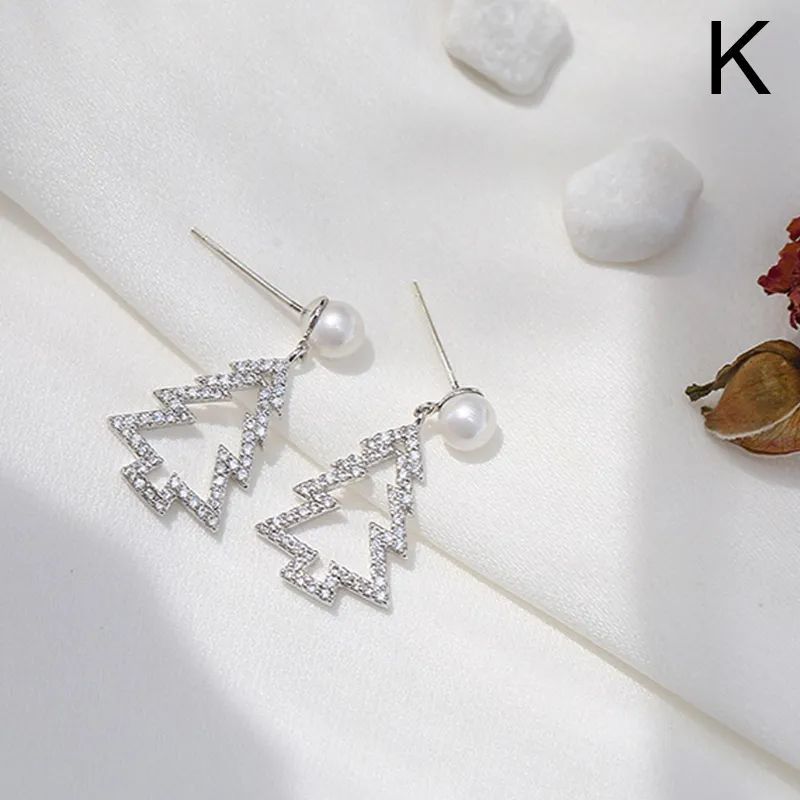 Christmas Bowknot Red Pendant Earrings Asymmetric - Image 23