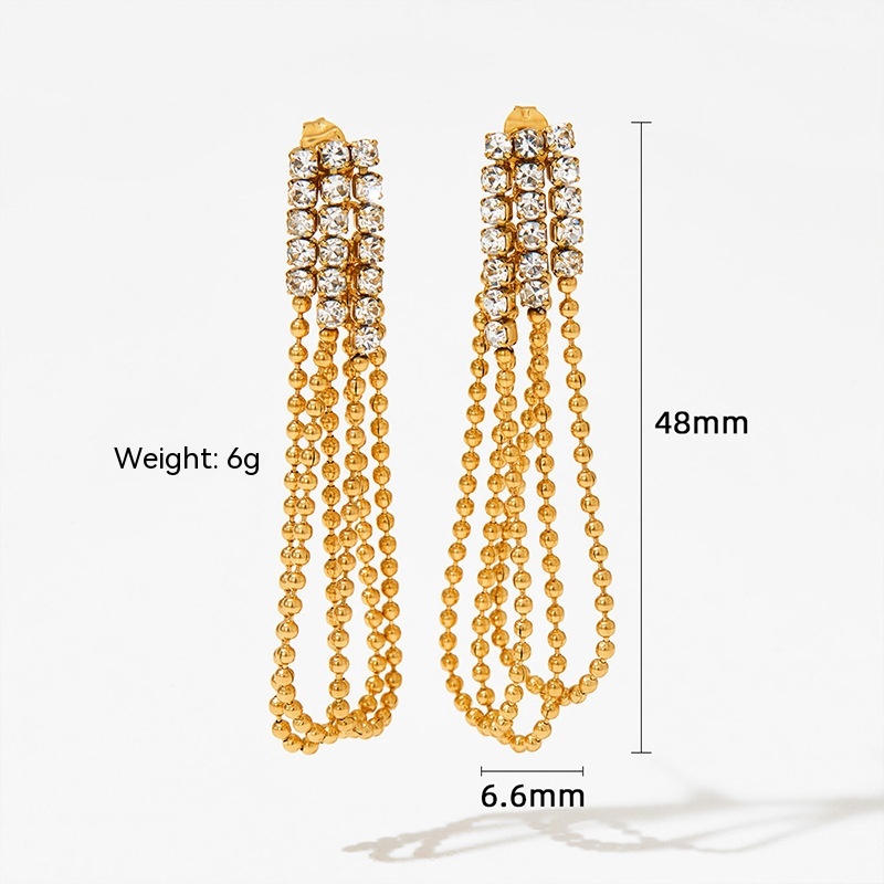 Retro Tassel Women's Stainless Steel Jewelry Earrings