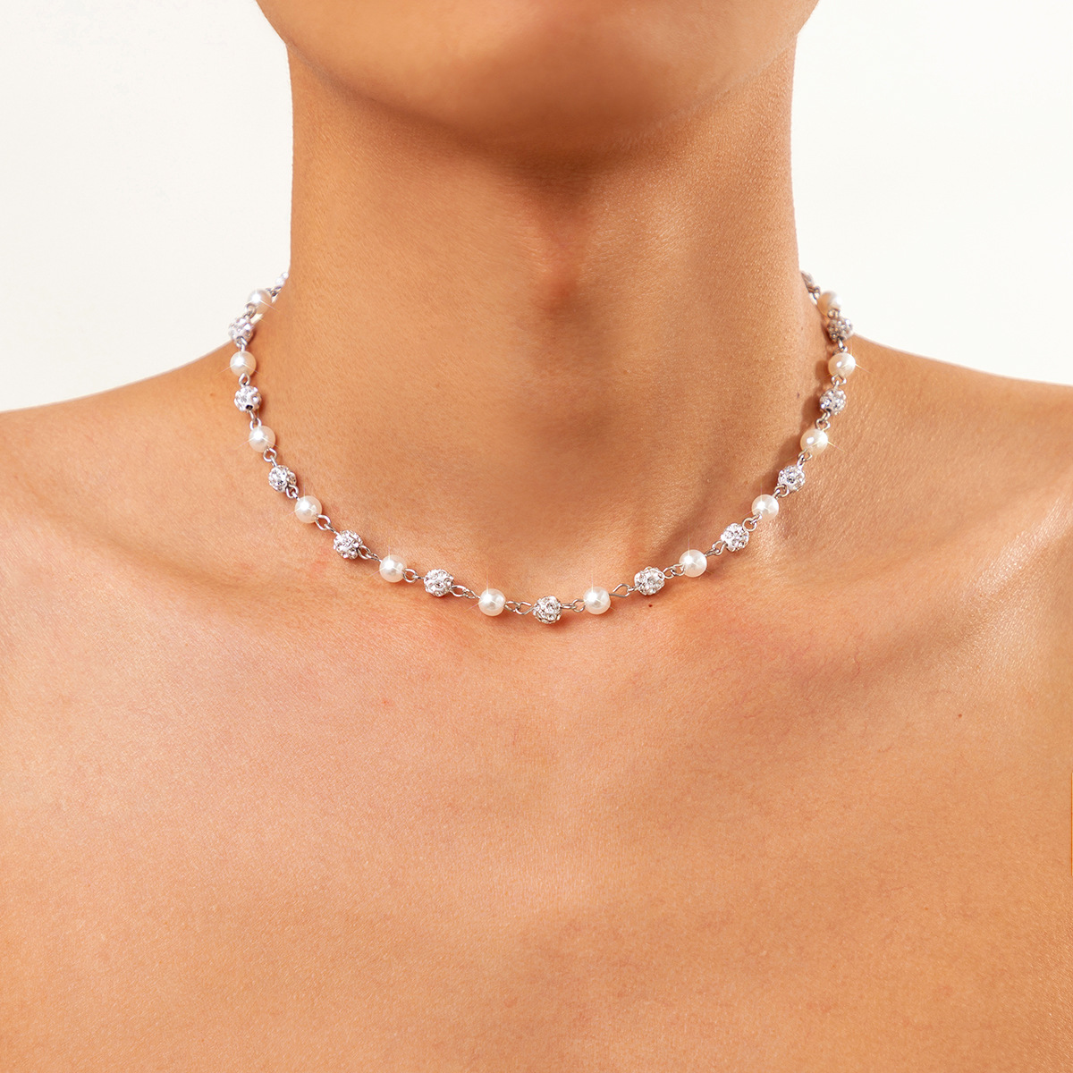 Title 2, Simple Elegant Stitching Pearl Necklace For Women