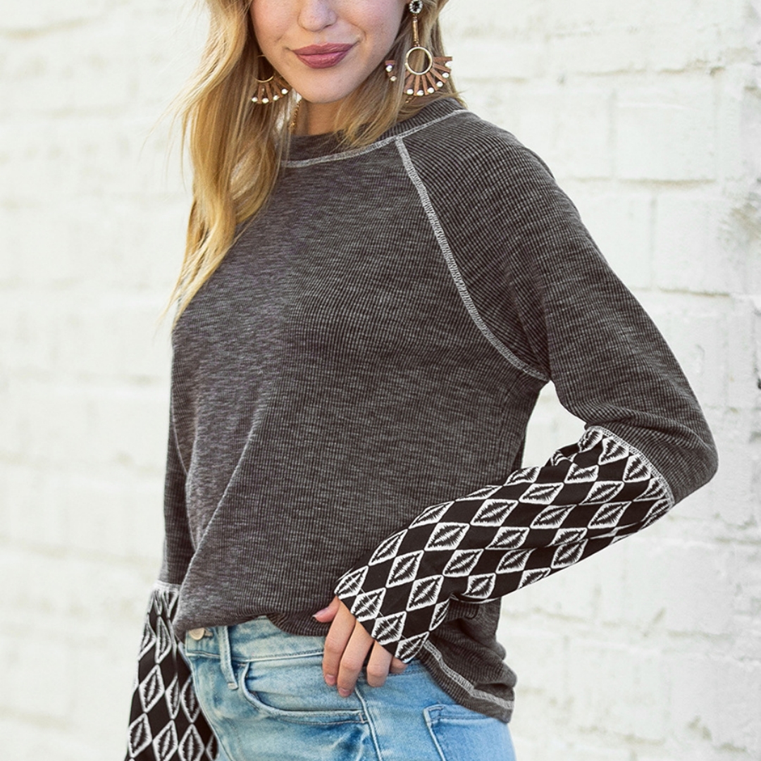 Autumn New Round-neck Long-sleeved Pullover Women