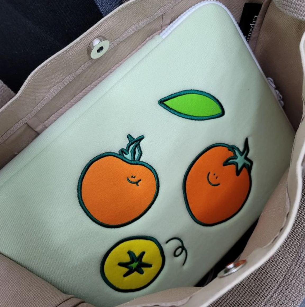 Embroidered Tomato Tablet Inner Bag Notebook - Image 12
