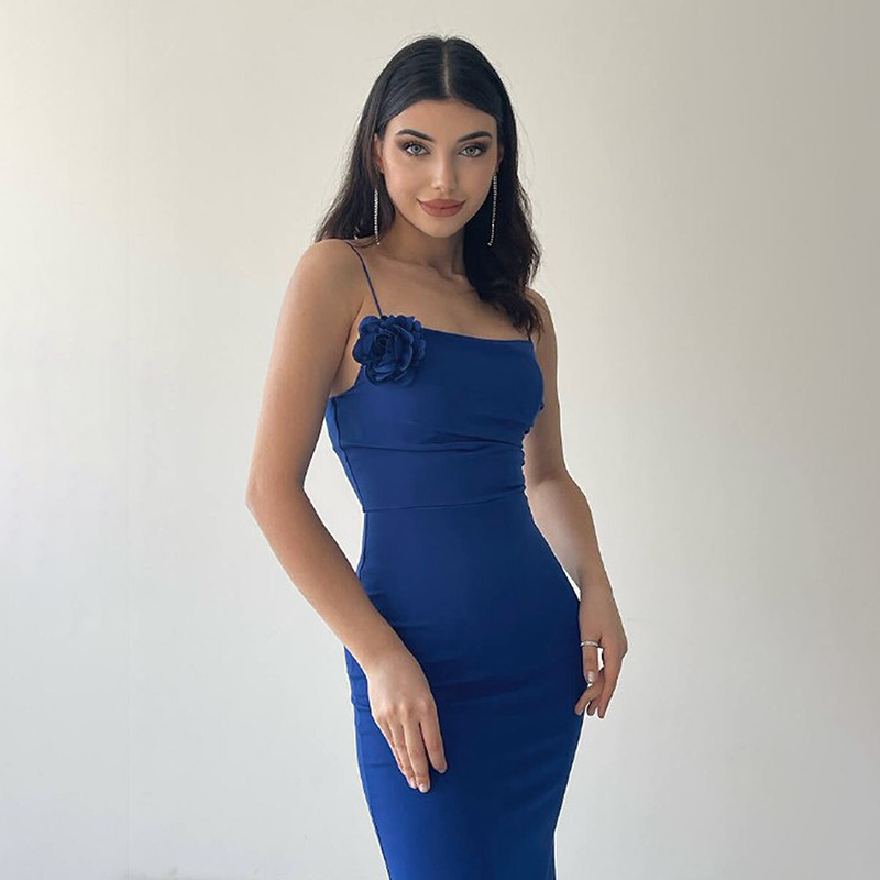 European And American Elegant Slim Flower Sling Dress Women European And American Elegant Slim Flower Sling Dress Women
