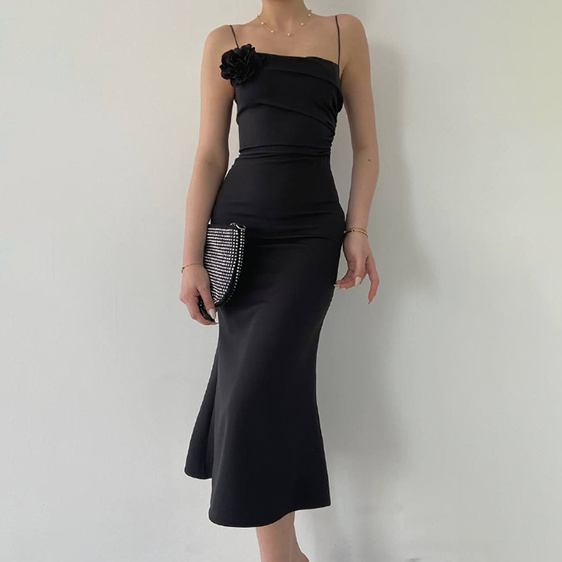 European And American Elegant Slim Flower Sling Dress Women European And American Elegant Slim Flower Sling Dress Women