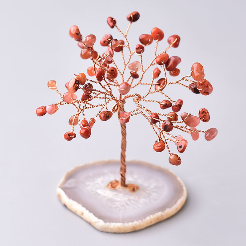 Title 3, Natural Crystal Gravel Lucky Tree Ornaments Aga...