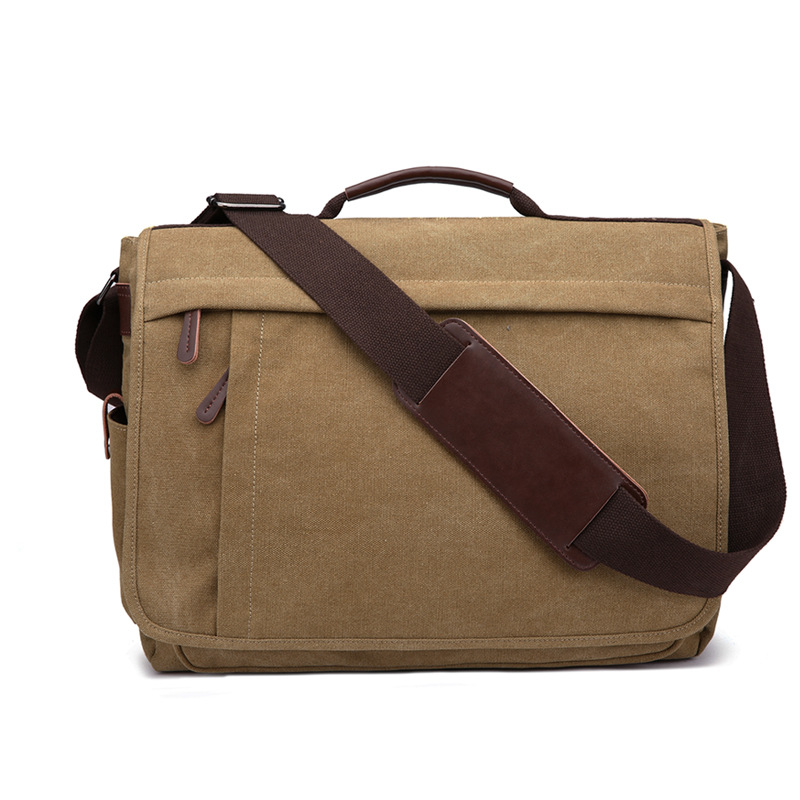 Mugu Canvas Men's Shoulder Messenger Bag Practical Business Computer - Image 5
