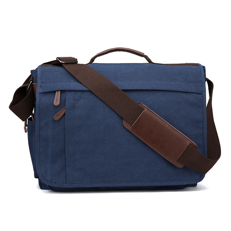 Mugu Canvas Men's Shoulder Messenger Bag Practical Business Computer - Image 22