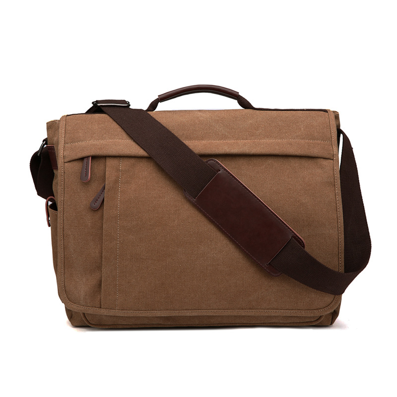 Mugu Canvas Men's Shoulder Messenger Bag Practical Business Computer - Image 14