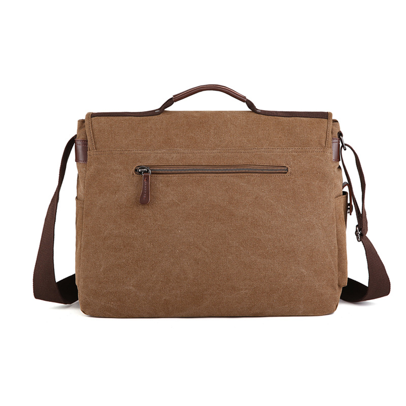 Mugu Canvas Men's Shoulder Messenger Bag Practical Business Computer - Image 13