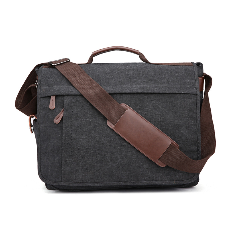 Mugu Canvas Men's Shoulder Messenger Bag Practical Business Computer - Image 7