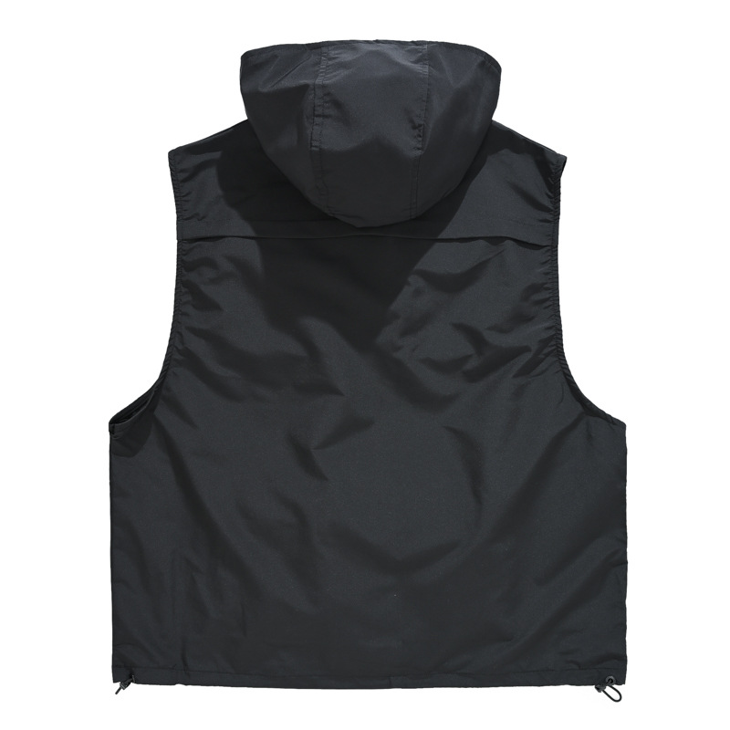 Title 4, Thin Type Tooling Casual Hooded Sleeveless Vest...