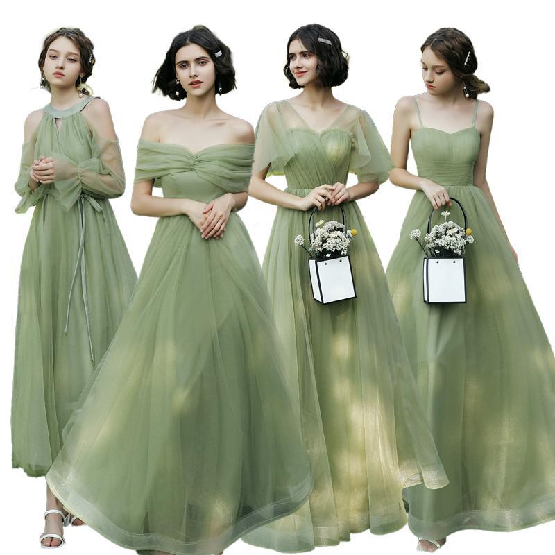 Boho Green Bridesmaid Dresses - Mix and Match offer bohemian chic, flowy comfort, and versatile earthy style for a perfect wedding look.