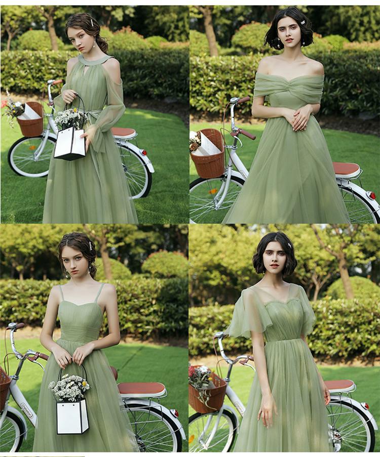 Boho Green Bridesmaid Dresses - Mix and Match offer bohemian chic, flowy comfort, and versatile earthy style for a perfect wedding look.