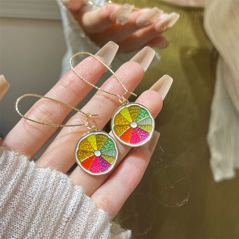 Colorful Lemon Women's Summer Colorful Fruit Earrings Necklace