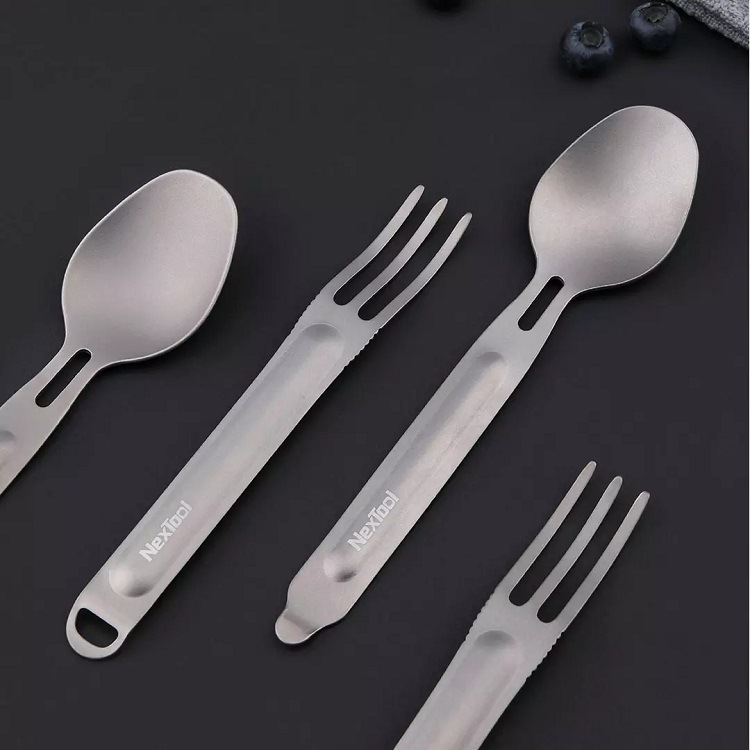 Title 2, Titanium Spork Spoon Cutlery Suit Outdoor Integ...