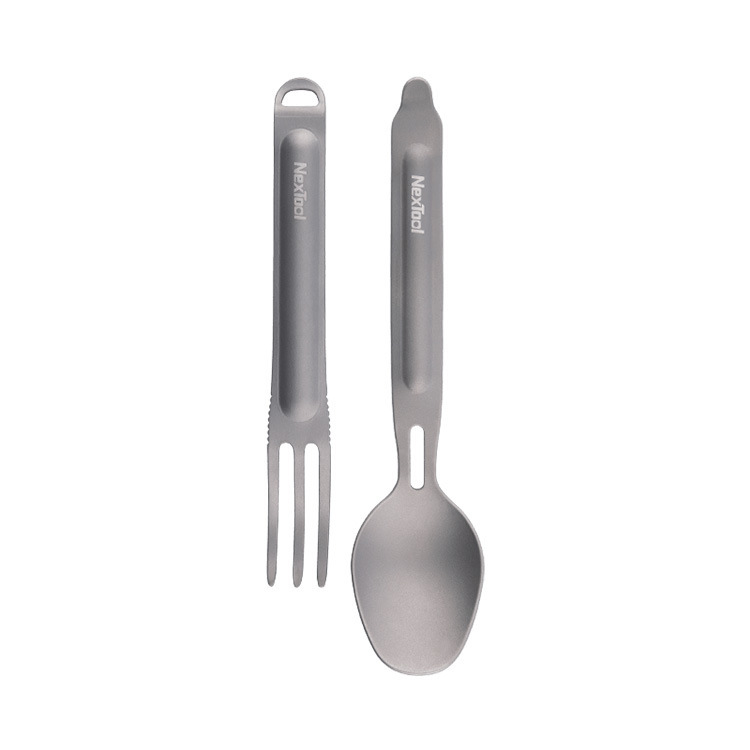 Title 3, Titanium Spork Spoon Cutlery Suit Outdoor Integ...