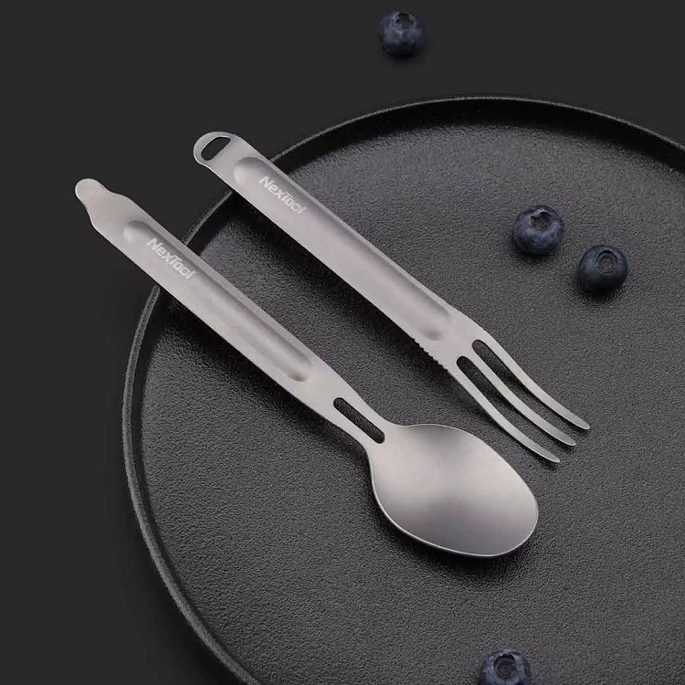 Title 5, Titanium Spork Spoon Cutlery Suit Outdoor Integ...