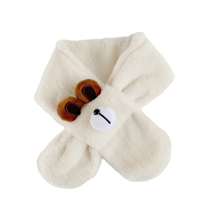 Baby Boys And Girls Winter Thermal Cute Bear Children Plush Scarf