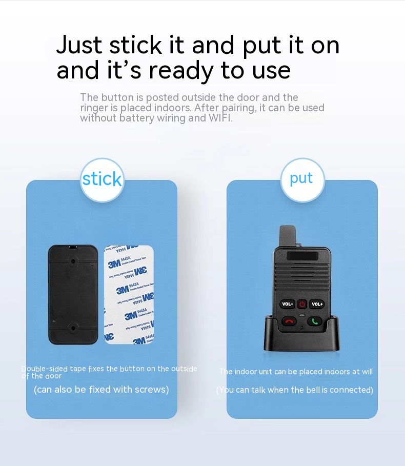 Wireless Voice Intercom Doorbell Two-Way Intercom 4 Wireless Voice Intercom Doorbell Two-Way Intercom