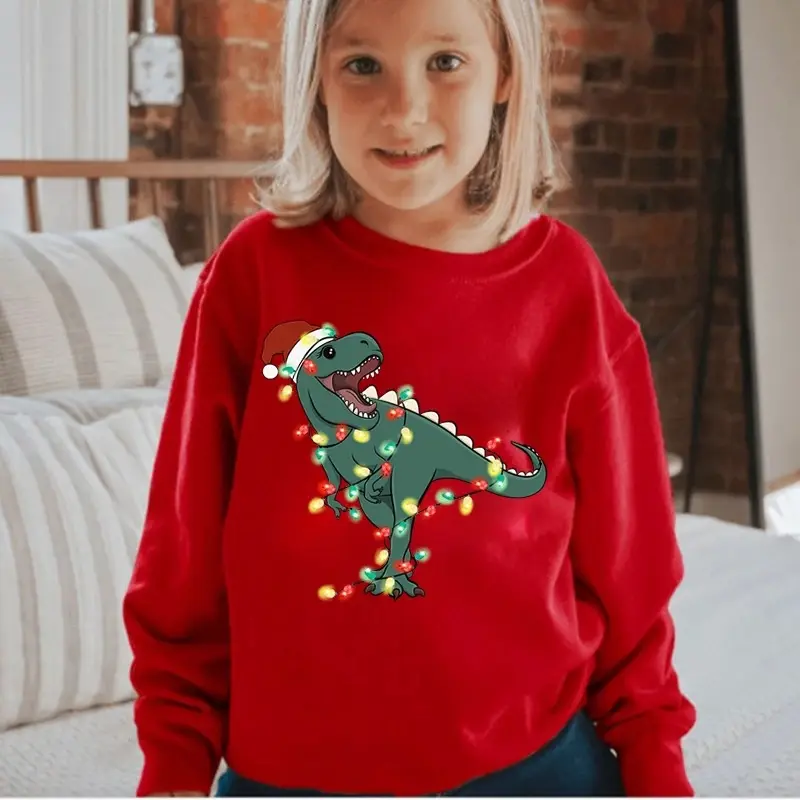 Children's Christmas Red Sweater Pure Cotton Autumn