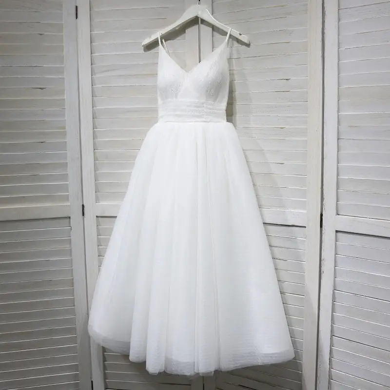Bridal Travel Photography Photo Mori Light Wedding Dress Birthday Party Bridesmaid Sling Lace Mid-length