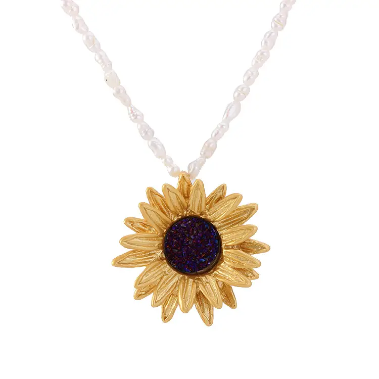 Sunflower Necklace Clavicle Chain Women's All-Match Gold SUNFLOWER Ornament