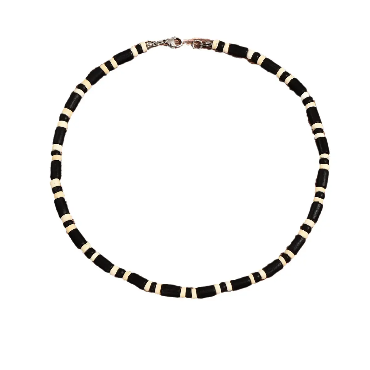 Stitching Men's Clavicle Chain Simple Retro Bohemian Style Coconut Shell Wooden Bead Turquoise Necklace