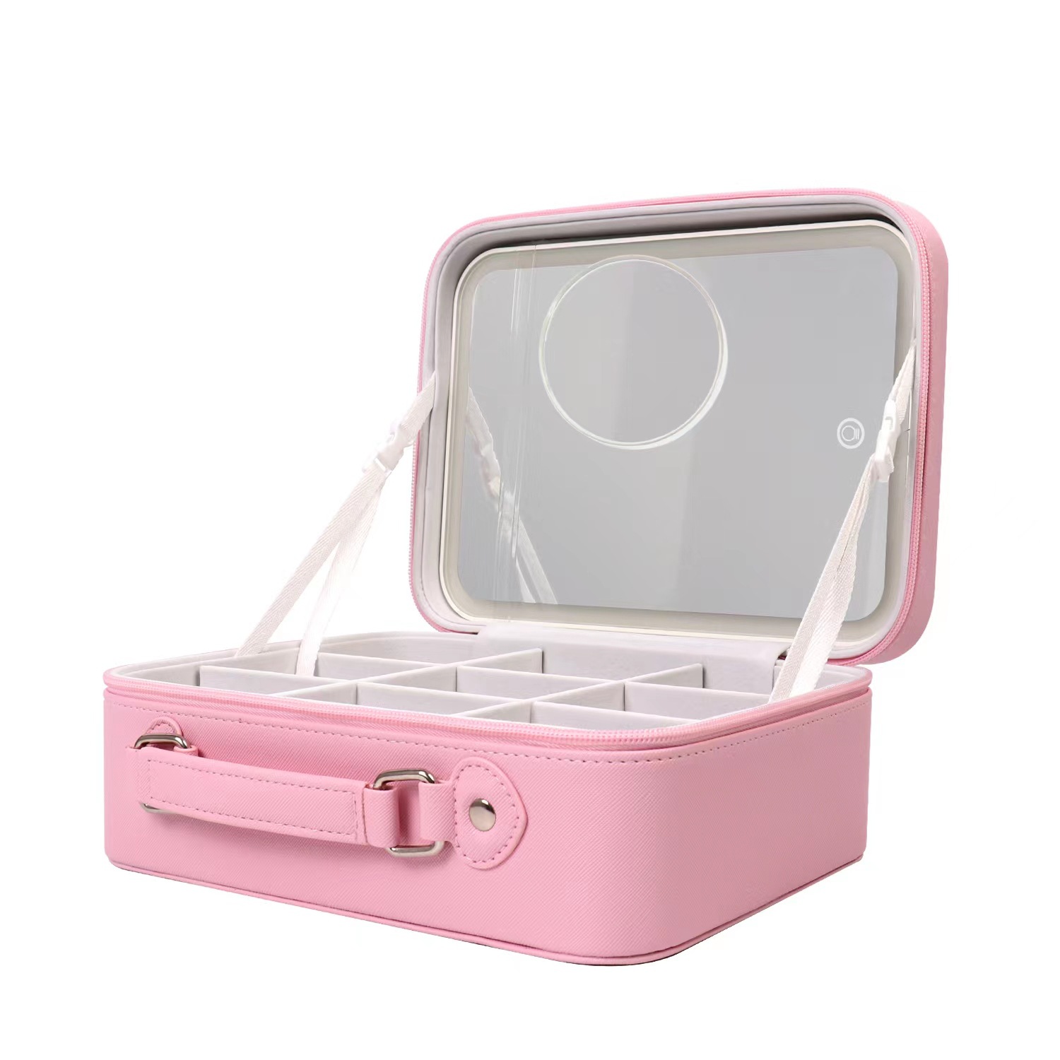 Title 5, Portable Cosmetic Bag Suitcase With Mirror