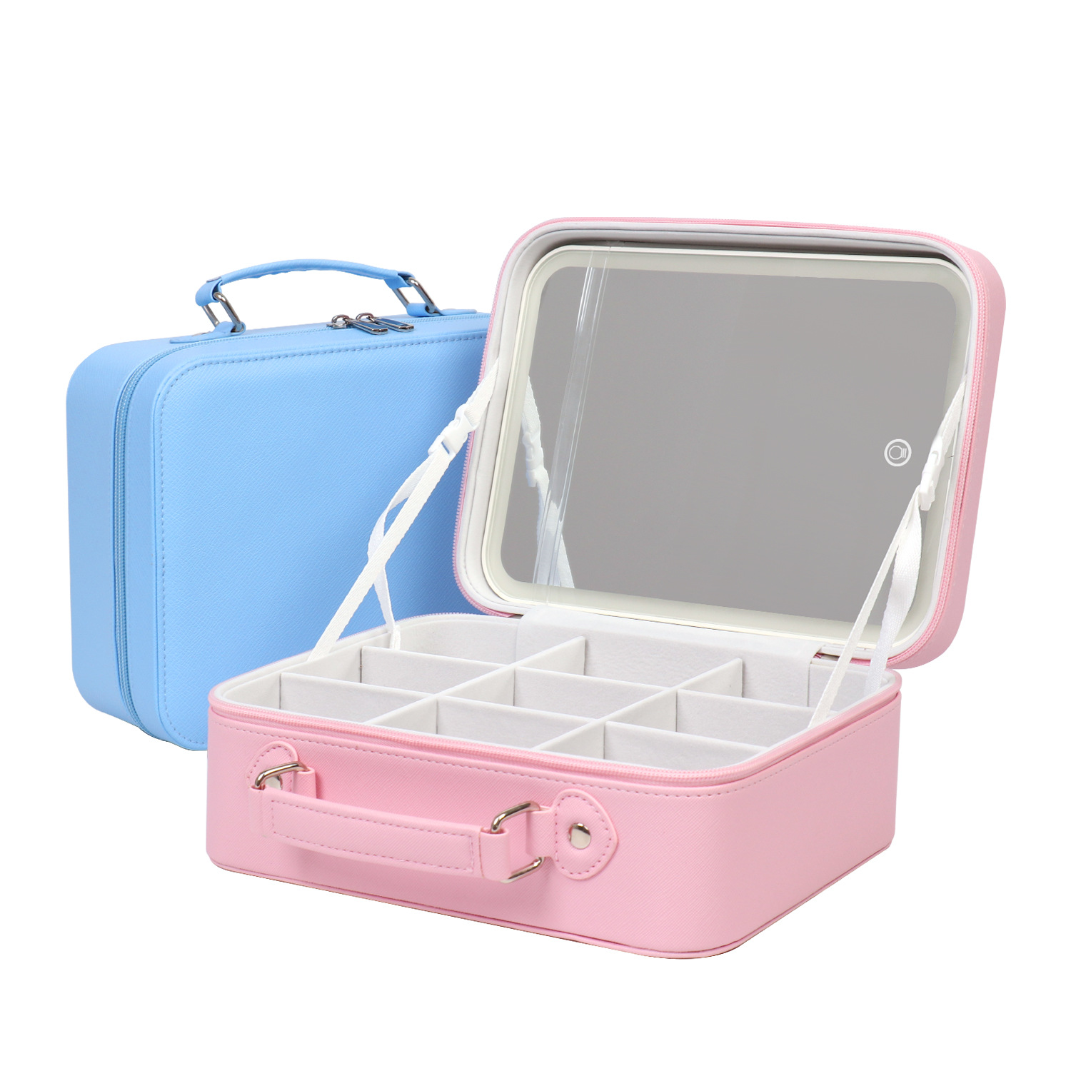 Title 7, Portable Cosmetic Bag Suitcase With Mirror