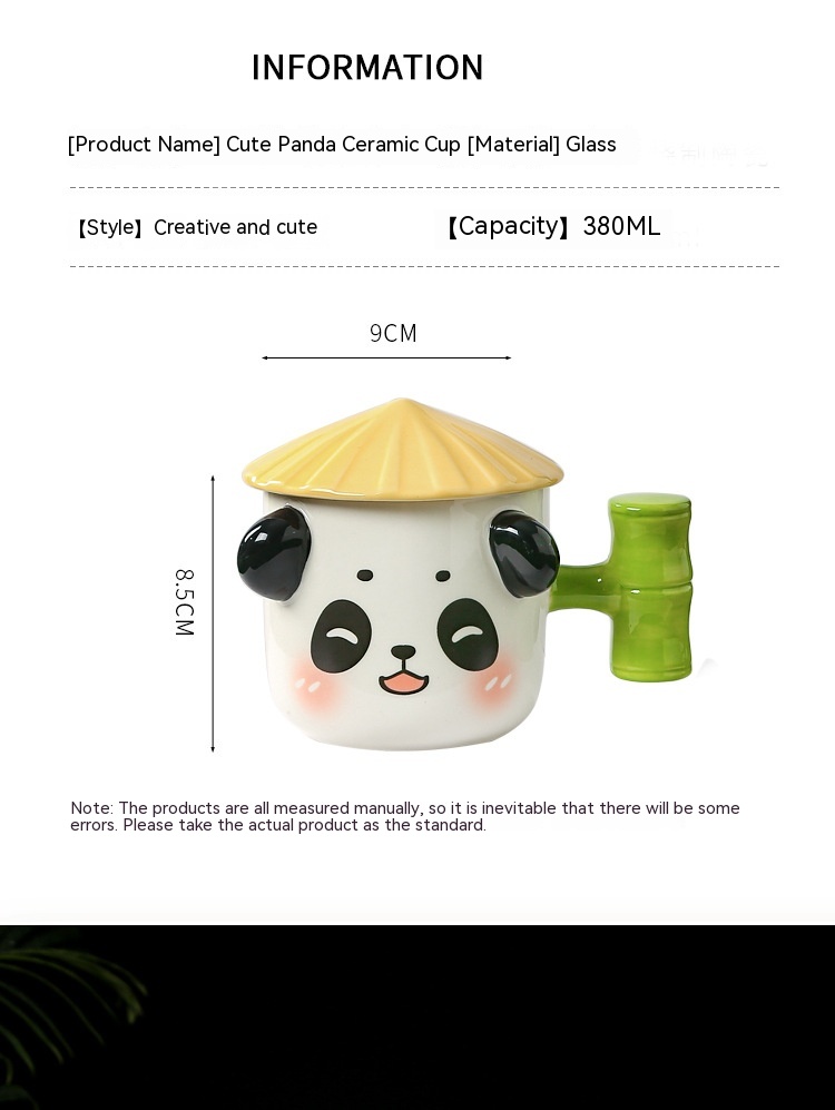 Title 1, Cute Panda Ceramic Cup For Girls With Lid Milk ...